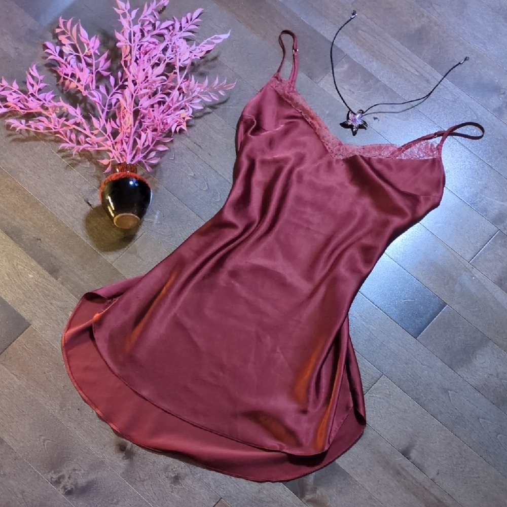 Victoria's Secret Wine Satin Chemise